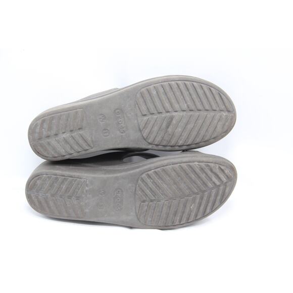 Crocs Sanrah Sandals Women Size 11 Brown Wedge Heel Mule Slide Slip On Comfort - Picture 6 of 7